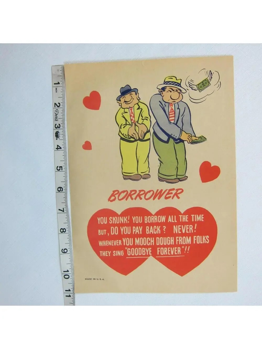 Vintage Vinegar Valentine Borrower Penny Dreadful Sarcasm Insult Poem Ephemera